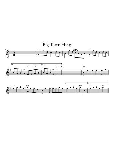 Pig Town Fling (All Tunes) sheet music preview