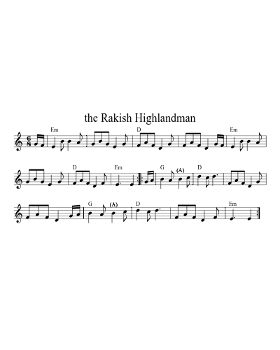 the Rakish Highlandman sheet music preview