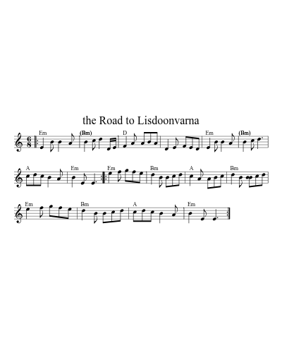 The Road To Lisdoonvarna (All Tunes) sheet music preview