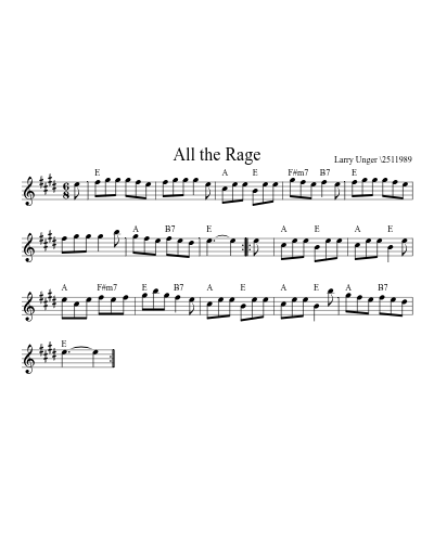 All the Rage (Version 6) sheet music preview