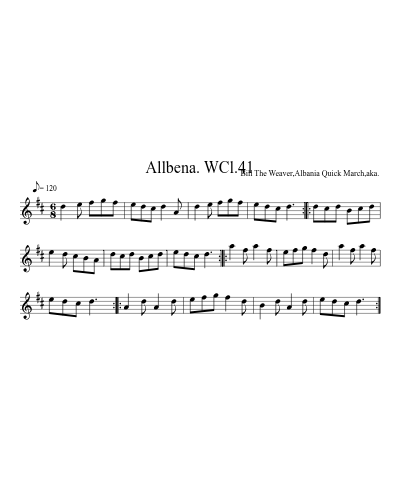 Allbena. WCl.41 sheet music preview