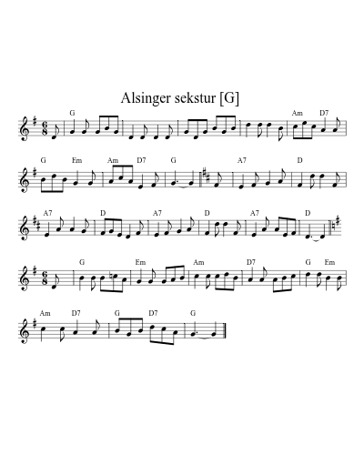 Alsinger sekstur  [G] sheet music preview