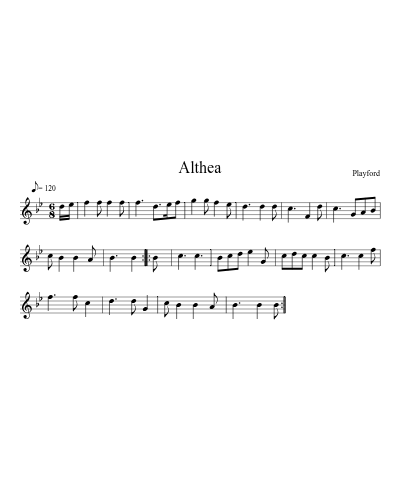 Althea sheet music preview