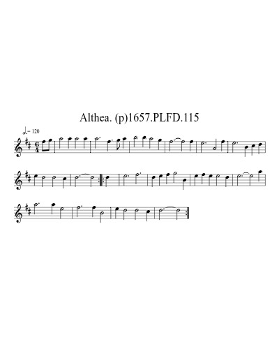 Althea. (p)1657.PLFD.115 sheet music preview
