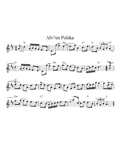 Alv\'en Polska (Version 2) sheet music preview