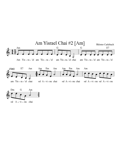 Am Yisrael Chai #2 [Am] (Version 2)