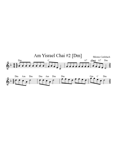 Am Yisrael Chai #2 [Dm] (Version 2) sheet music preview