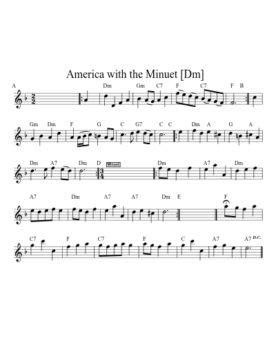 America with the Minuet   (Em)