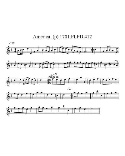 America. (p).1701.PLFD.412 sheet music preview