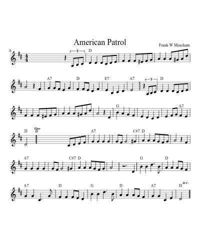 American Patrol (Version 2) sheet music preview
