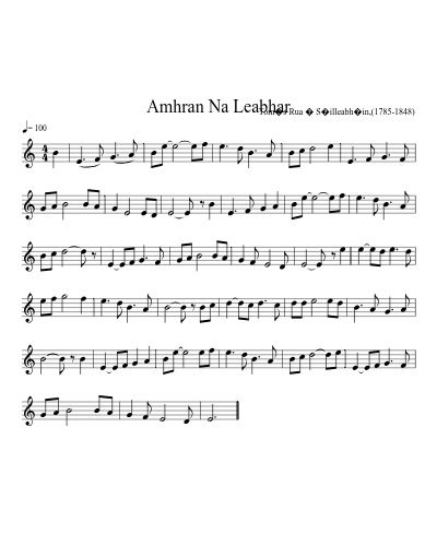 Amhran Na Leabhar sheet music preview