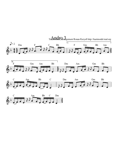 Andro 3 sheet music preview