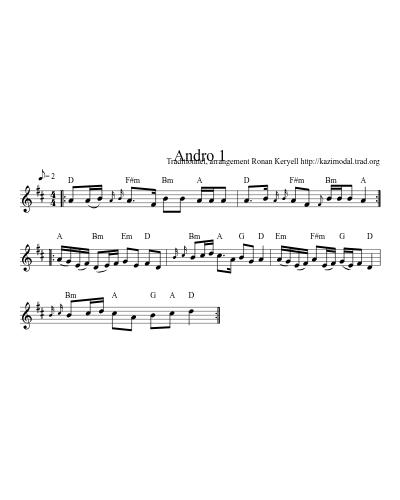 Andro 1 (Version 2) sheet music preview