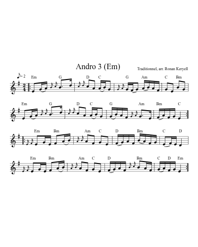 Andro 3  (Em) sheet music preview