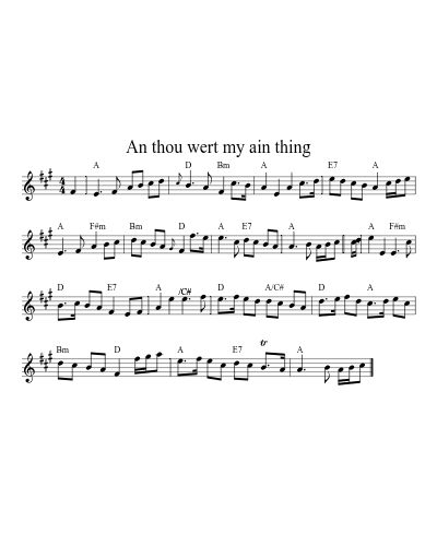 An thou wert my ain thing (Version 2)