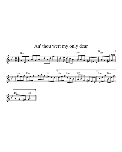 An' thou wert my only dear (Version 2)
