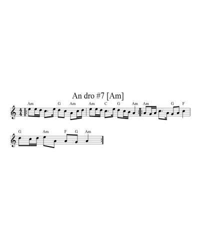 An dro #7   [Am] sheet music preview