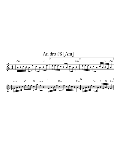 An dro #8    [Am] sheet music preview