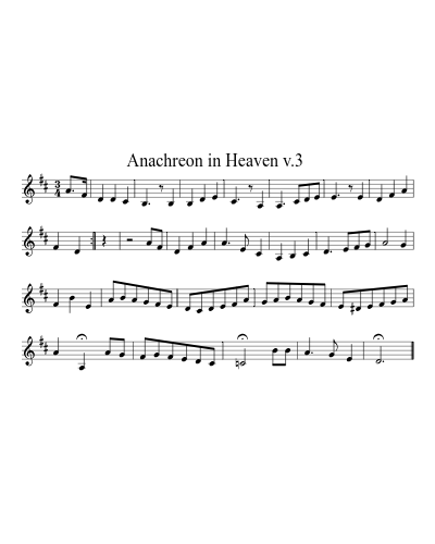 Anachreon in Heaven  v.3 (Version 4) sheet music preview