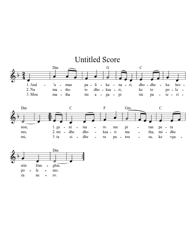 Andaman Palikari sheet music preview