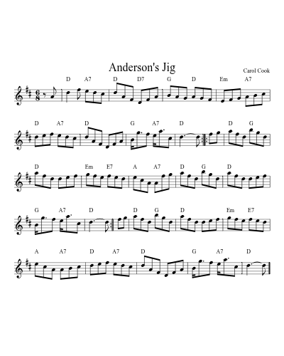 Anderson's Jig (Version 2) sheet music preview