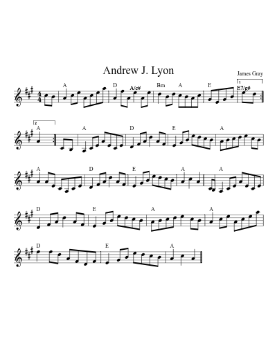 Andrew J. Lyon sheet music preview