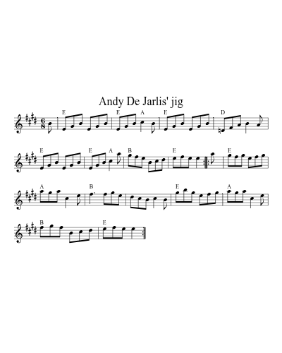 Andy De Jarlis' jig (Version 3) sheet music preview