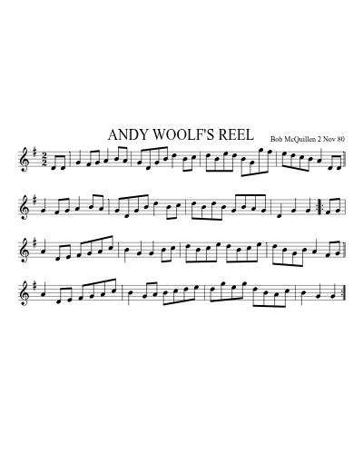 ANDY WOOLF'S REEL (Version 2) sheet music preview