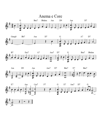 Anema e Core (Version 2) sheet music preview
