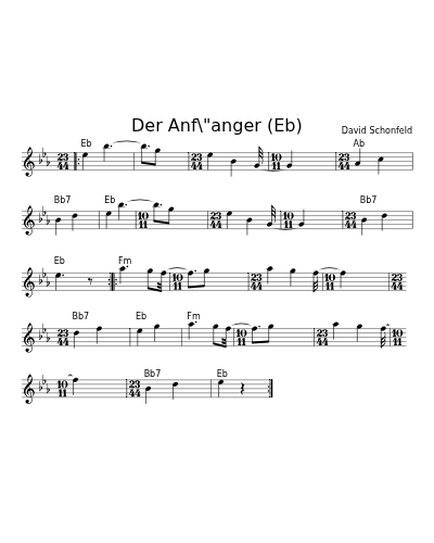 Der Anf\"anger (Eb)