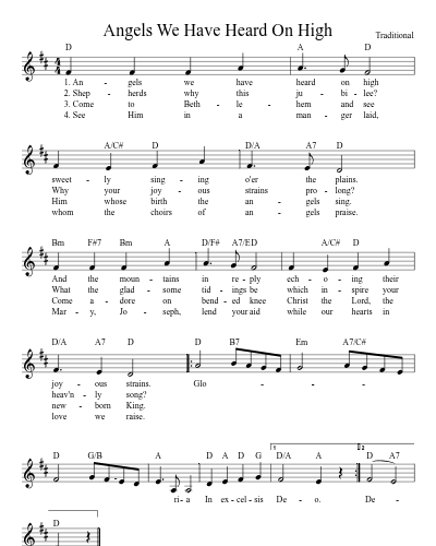 Angels We Have Heard On High (Version 2)