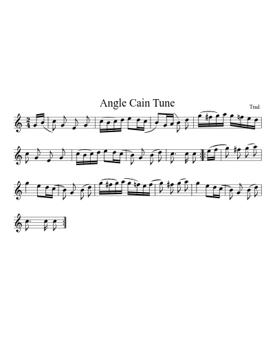 Angle Cain Tune sheet music preview