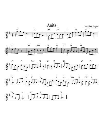 Anita sheet music preview