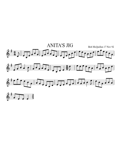 ANITA'S JIG (Version 2) sheet music preview