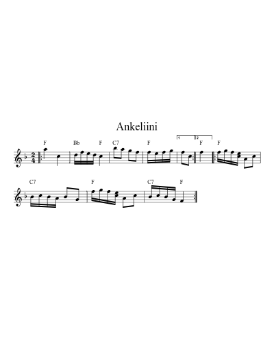 Ankeliini sheet music preview
