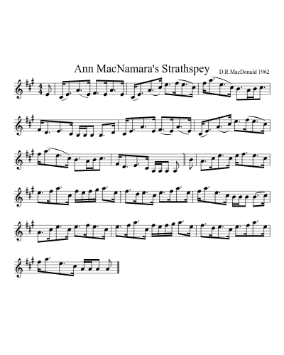 Ann MacNamara's Strathspey (Version 2)
