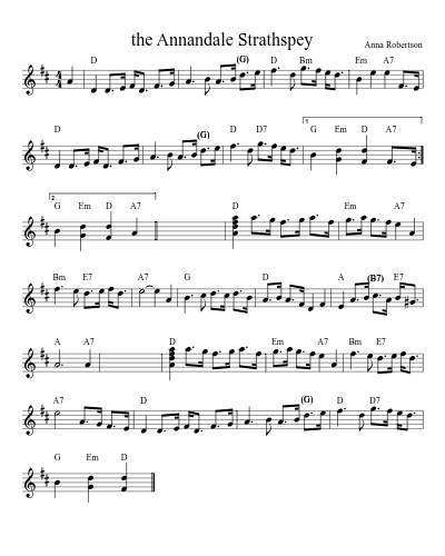 the Annandale Strathspey sheet music preview