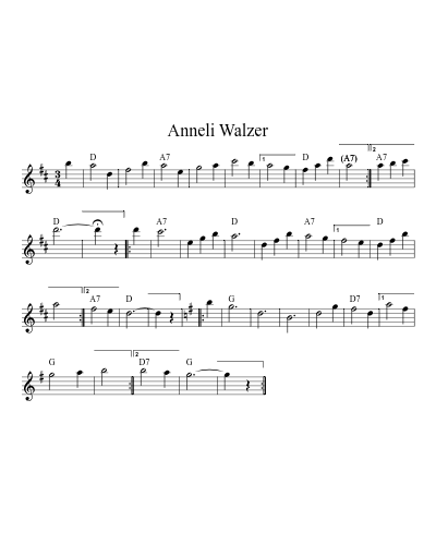 Anneli Walzer (Version 3) sheet music preview