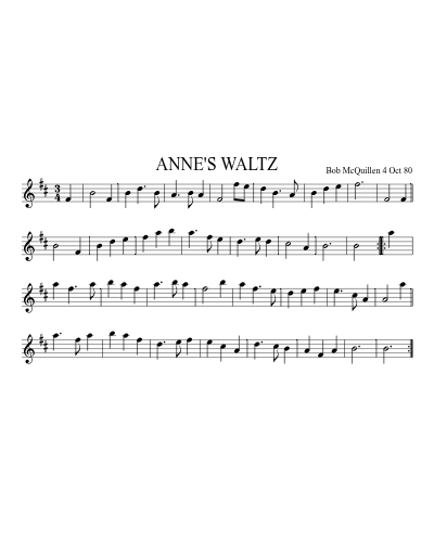 ANNE'S WALTZ (Version 2) sheet music preview