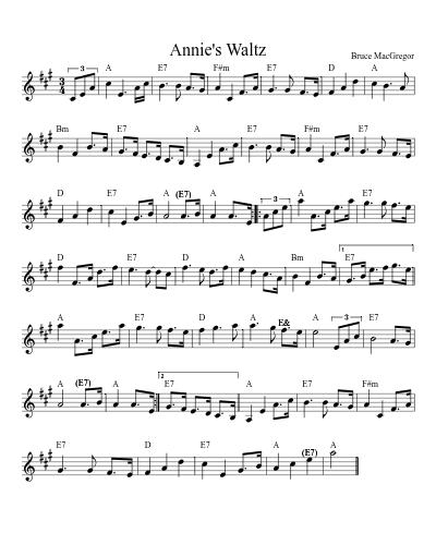 Annie's Waltz sheet music preview