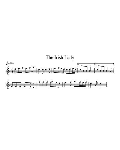 The Irish Lady sheet music preview