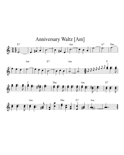 Anniversary Waltz    [Am] (Version 2) sheet music preview