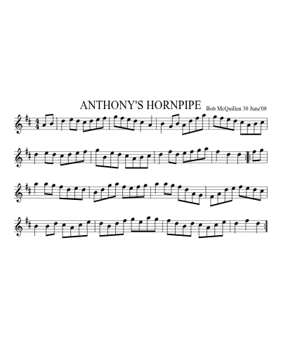 ANTHONY'S HORNPIPE (Version 2) sheet music preview