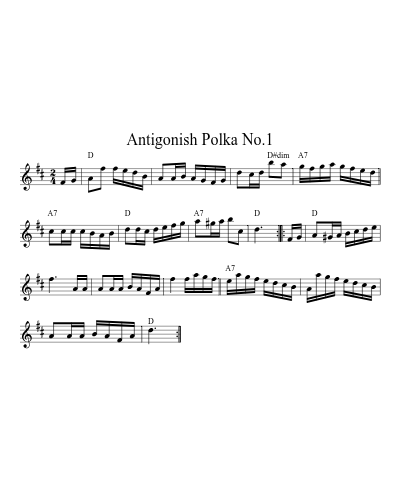 Antigonish Polka No.1 sheet music preview