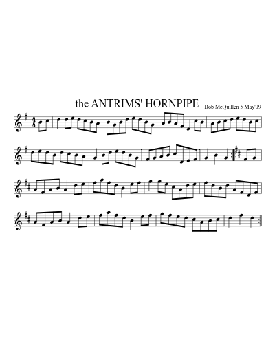 the ANTRIMS' HORNPIPE (Antrims Hornpipe) sheet music preview