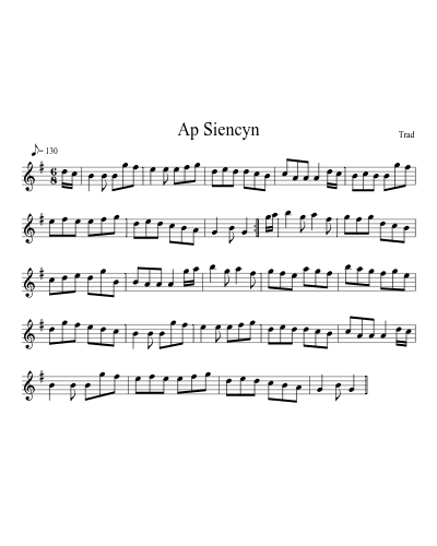 Ap Siencyn (Version 2) sheet music preview