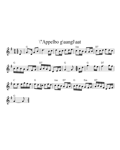 \"Appelbo g\aangl\aat (Version 2) sheet music preview