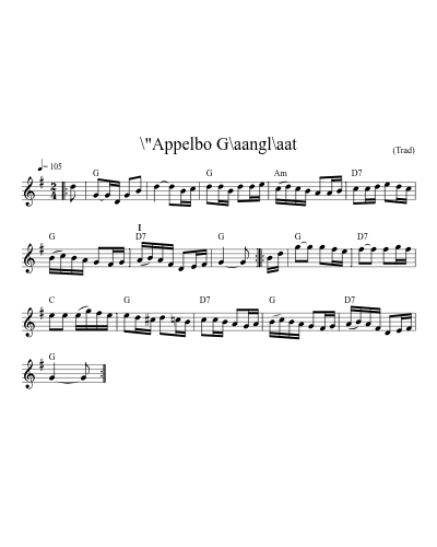 \"Appelbo g\aangl\aat (Version 5) sheet music preview