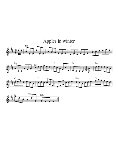 Apples In Winter (Version 9) sheet music preview
