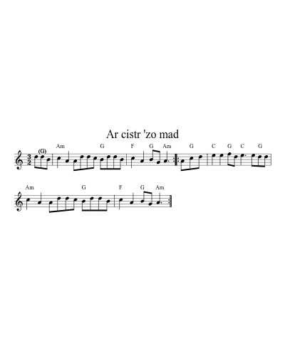 Ar cistr 'zo mad sheet music preview